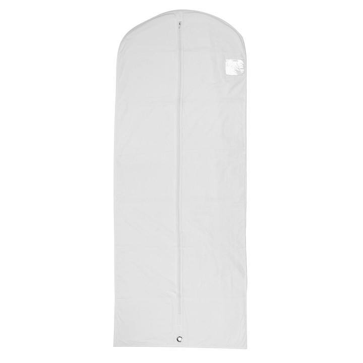 Husa de protectie haine Cosma, alba, 160 x 60 x15 cm burduf lateral